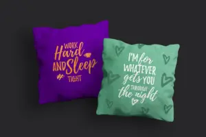 Playlist Free Font Pillow Case Mockup