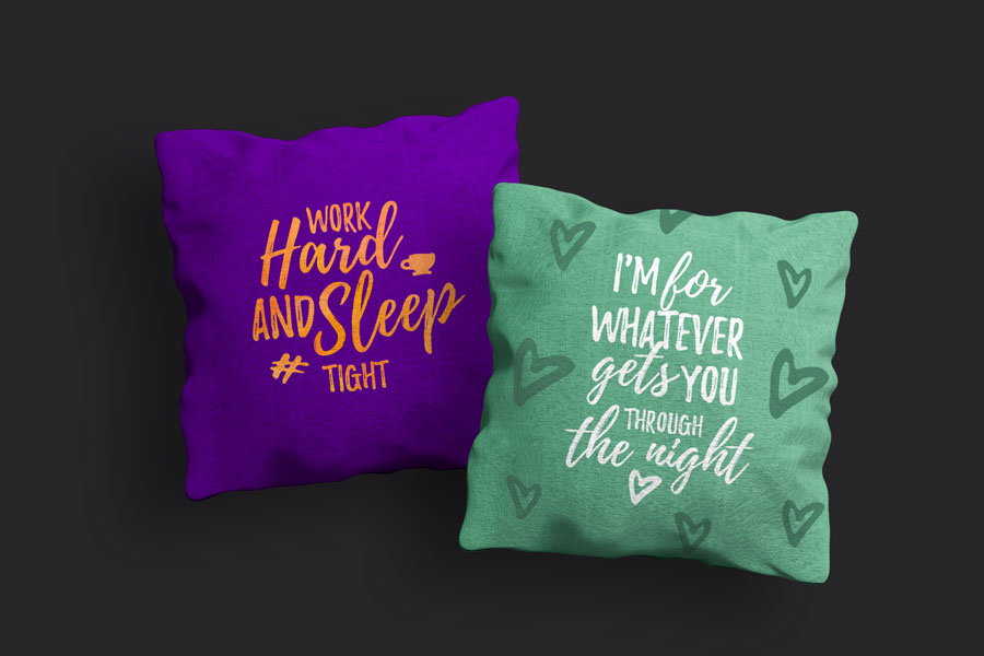 Playlist Free Font Pillow Case Mockup