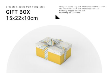 Free Gift Box PSD Mockups | Extended License