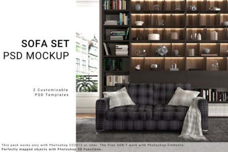 Living Room - Sofa Set Mockups - Freebie