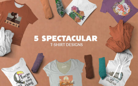 5 Spectacular T-Shirt Designs Bundle - Freebie Feature iMAGE