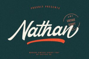 Nathan Vintage Script Font – Freebie