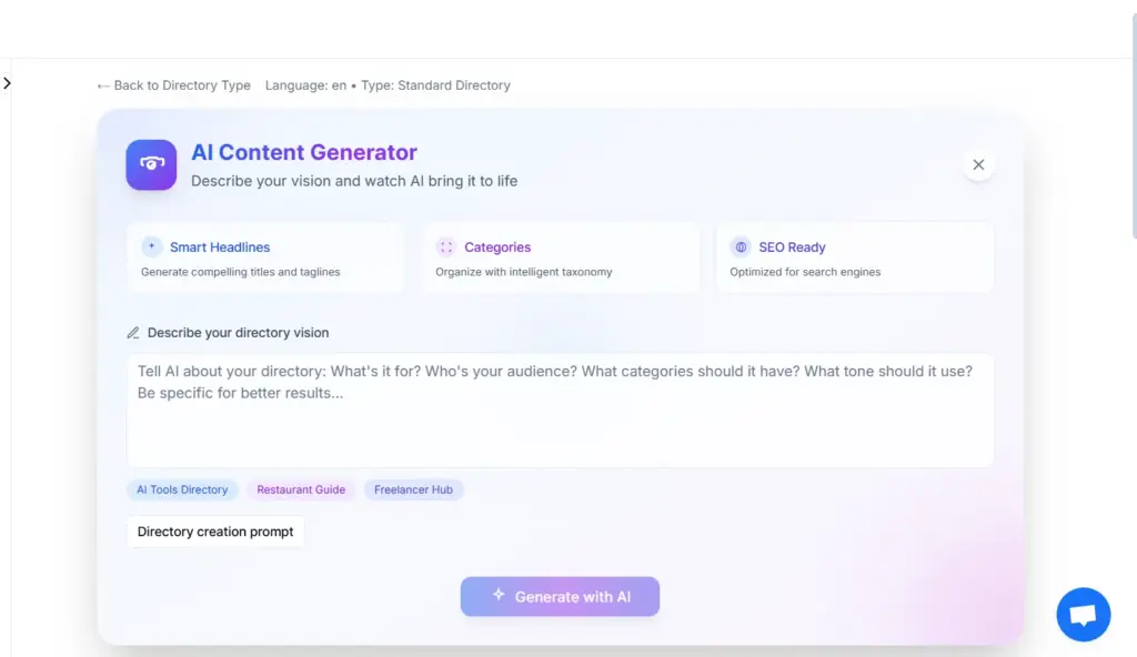 AI Content Generator Interface