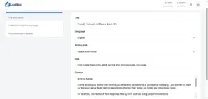 AI Copy Assistance In LeadNest LinkedIn Lead Generation Tool