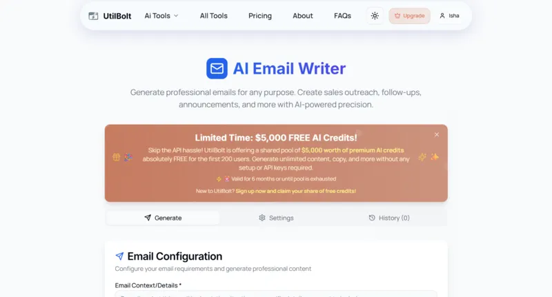 AI Email Writer All AI Tools In One Website