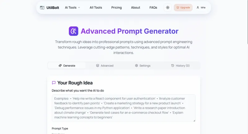 Advanced Prompts Generator