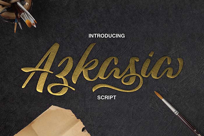 Azkasia - Free Brush Script Font