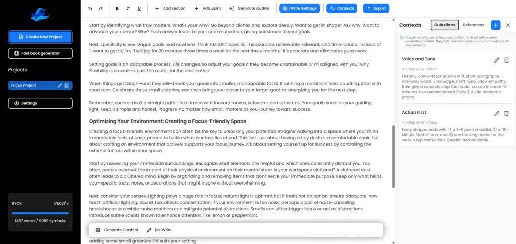 Book Witch AI Book Writing and Editing