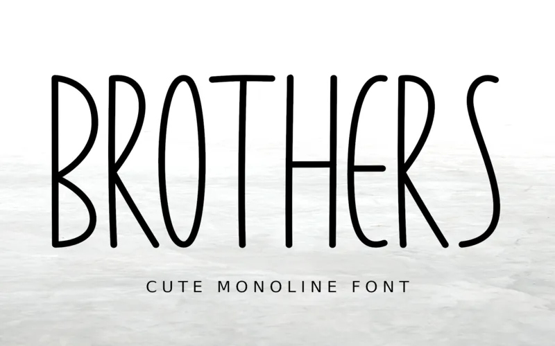 Brothers Cute Monoline Font