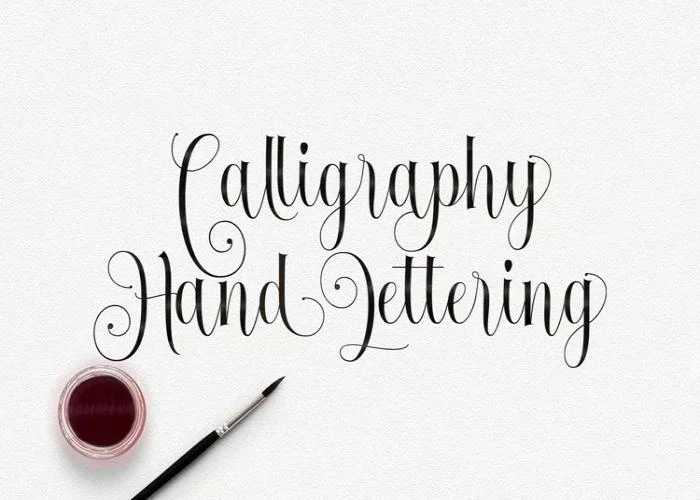 Calligraphy hand lettering font