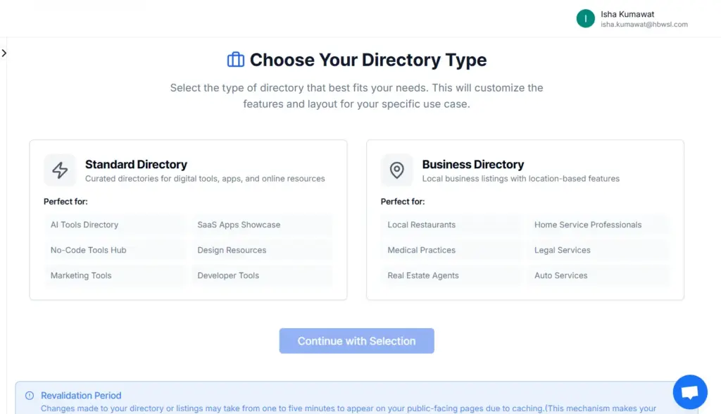 Choose Your Directory Type