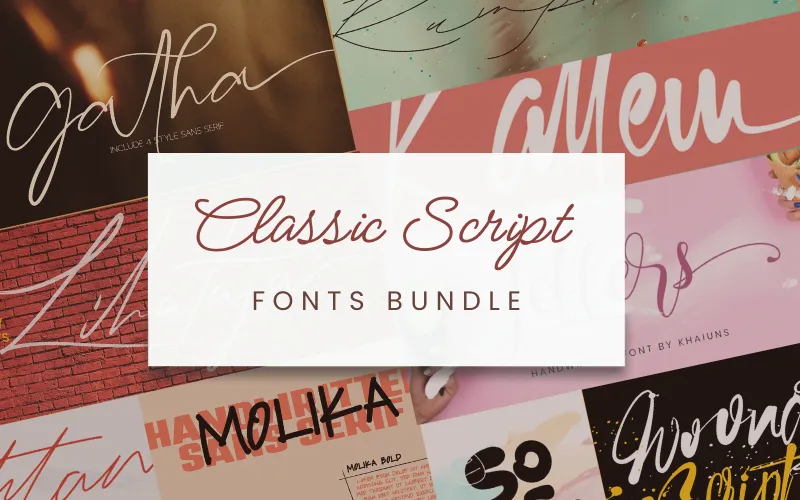 Classic Script Fonts Bundle Feature Image