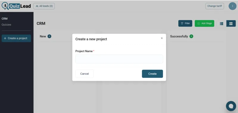 Create Project Option