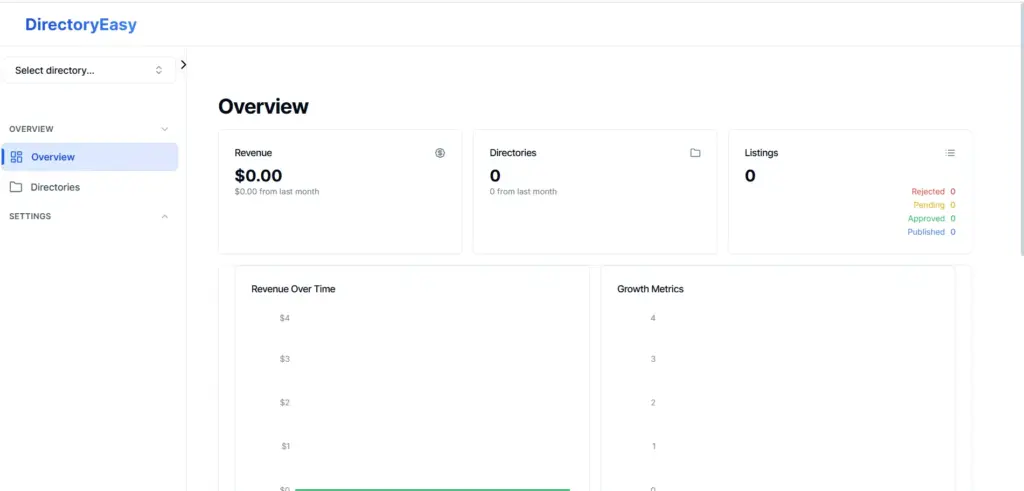 DirectoryEasy Directory Website Builder Dashboard