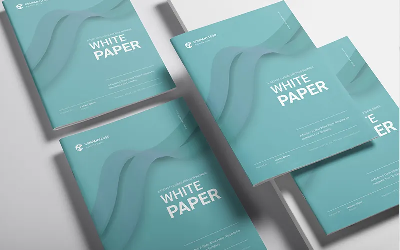 Multiple teal covers titled Design Thinking guide