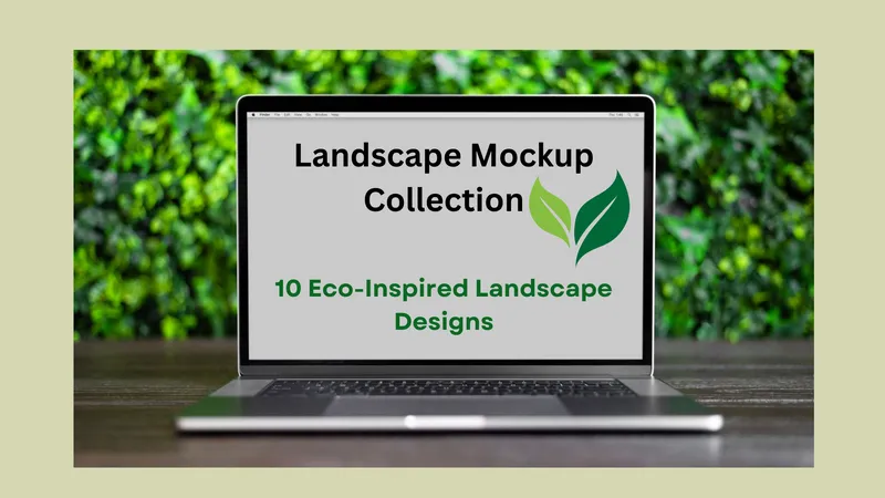 Sustainable, eco landscape slide laptop mockup