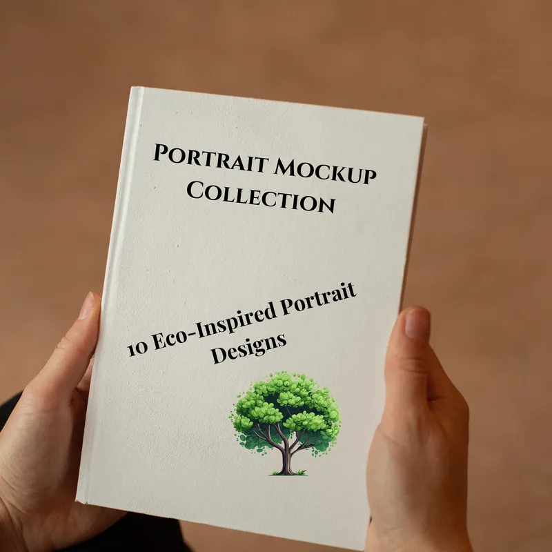 A book mockup from Portrait mockup collection