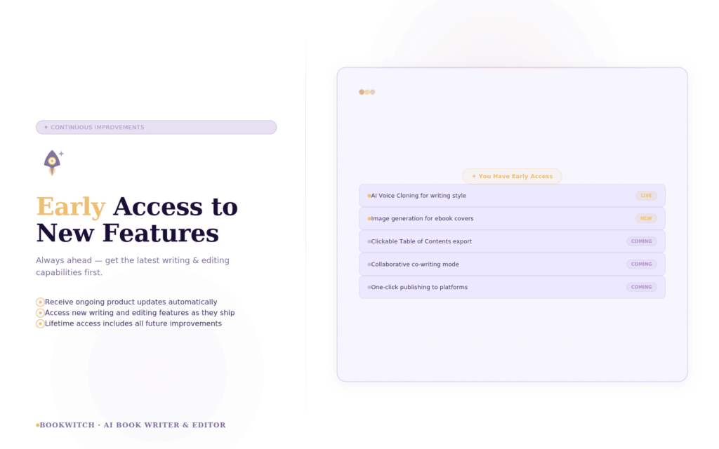Early Access to Book Witch Features