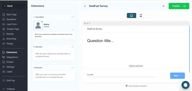 Extensions Interface