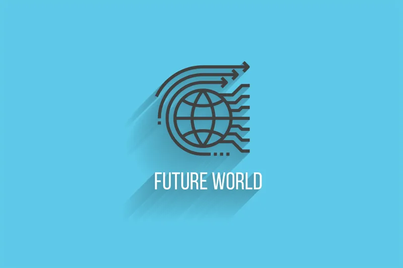 Future World Modern Line Icon Mockup