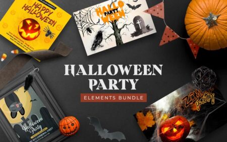 Scary Halloween Party Elements Bundle - Freebie