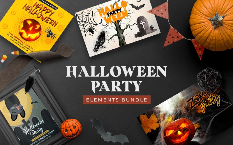 Scary Halloween Party Elements Bundle - Freebie
