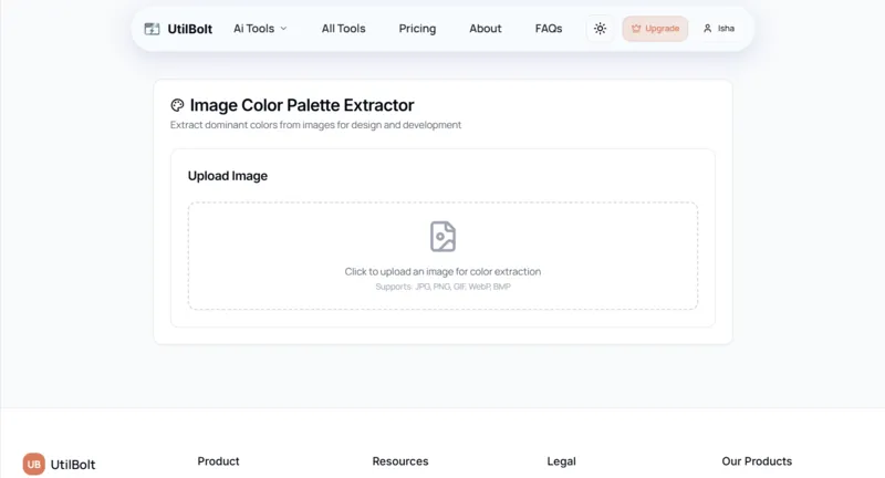 Image Color Palette Extractor, All AI Tools In One Website