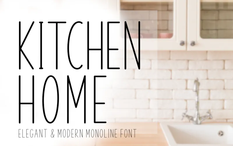 Kitchen Home Modern Monoline Font