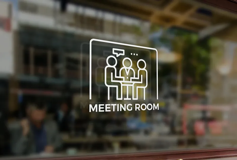 Meeting Room Premium Line Icon Mockup