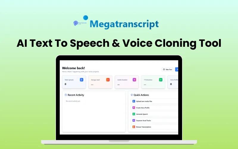 Megatranscript AI Text To Speech & Voice Cloning Tool Feature Image