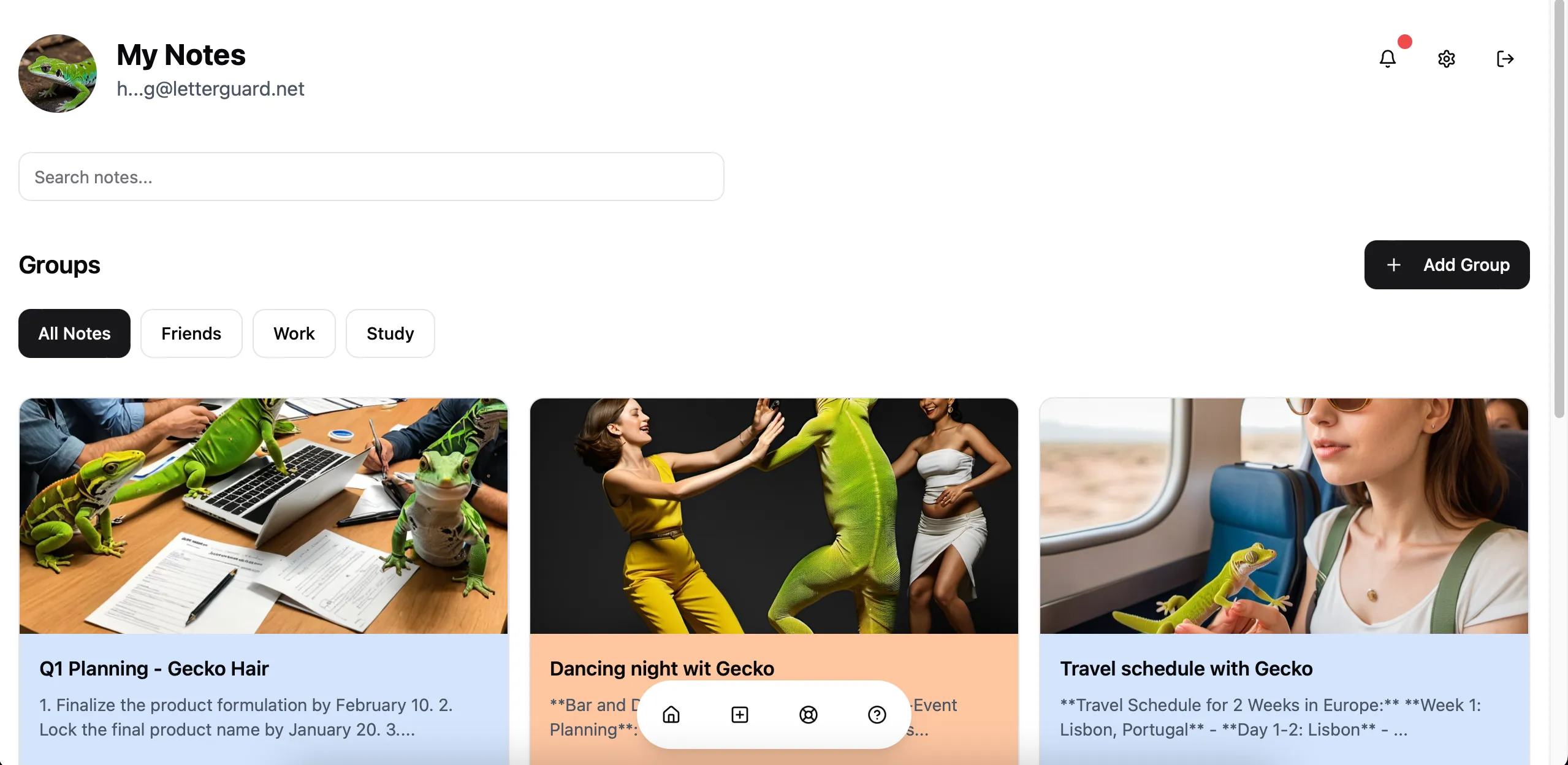 MindNote AI Note Taker App Dashboard