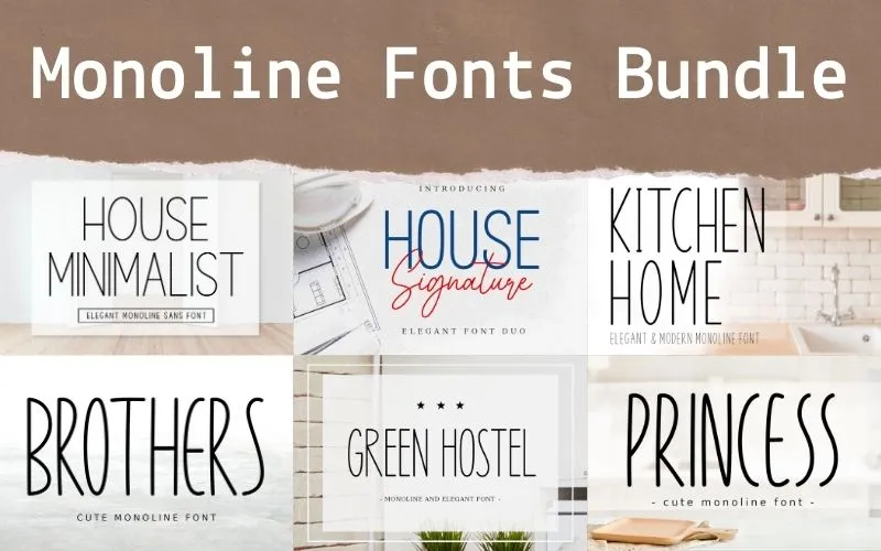Monoline Fonts Bundle Feature Image