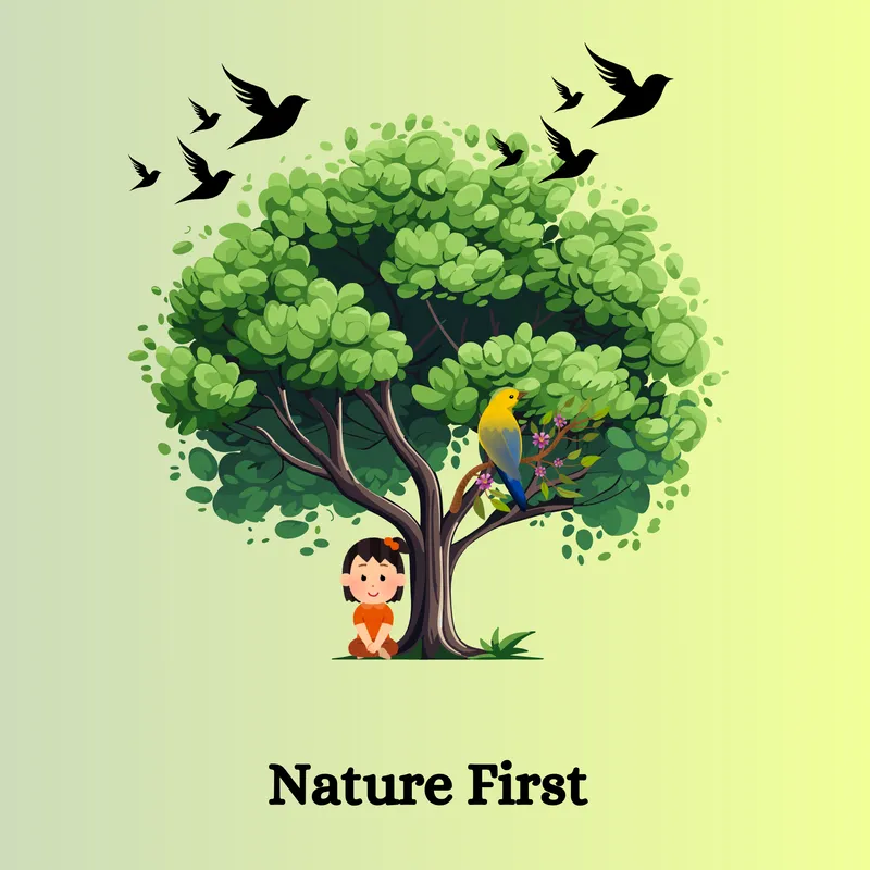 Nature first eco illustration
