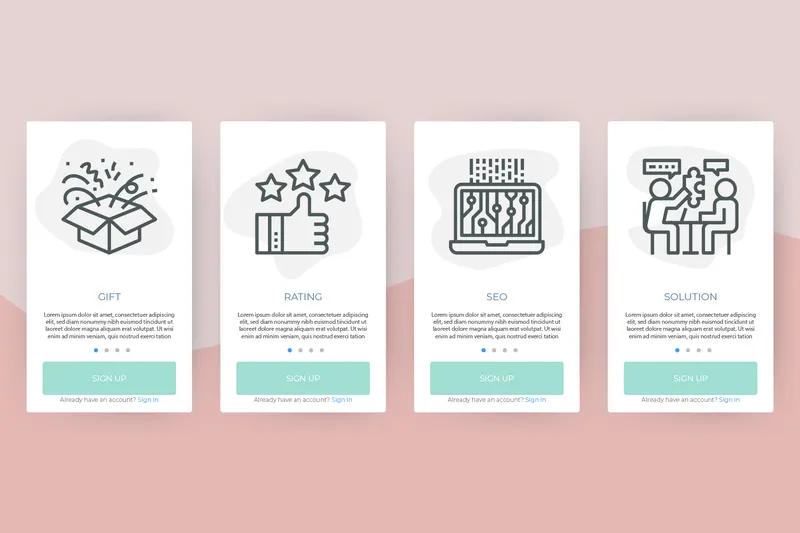 Applications of the modern line icons included in the bundle