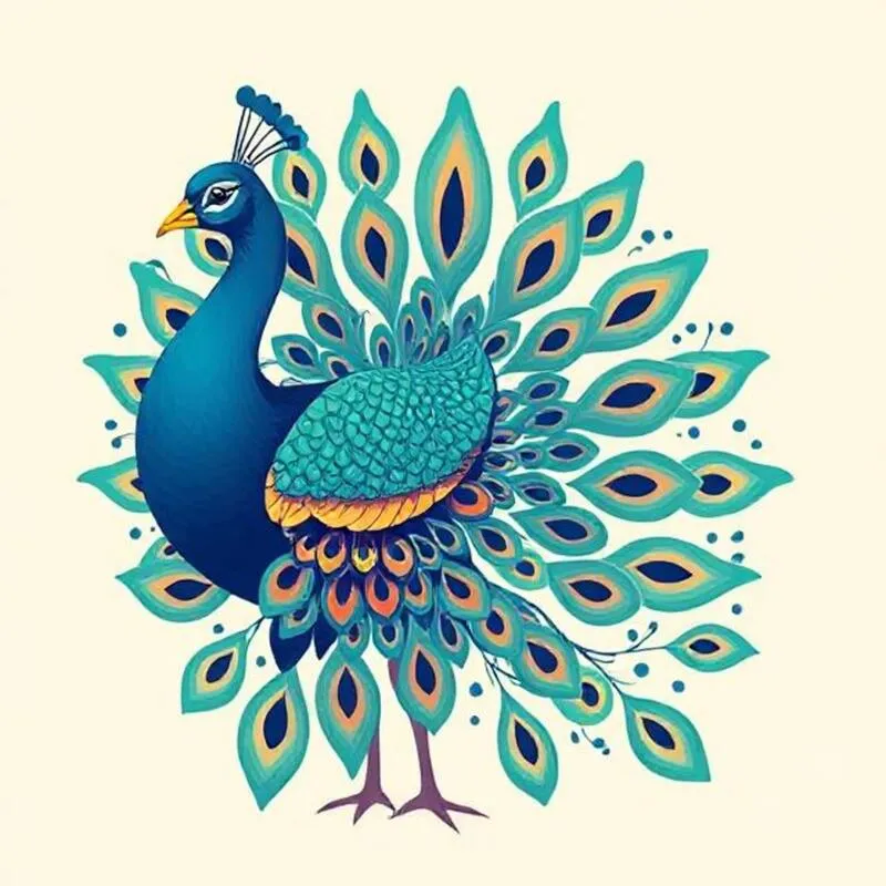 realistic peacock image with plain background