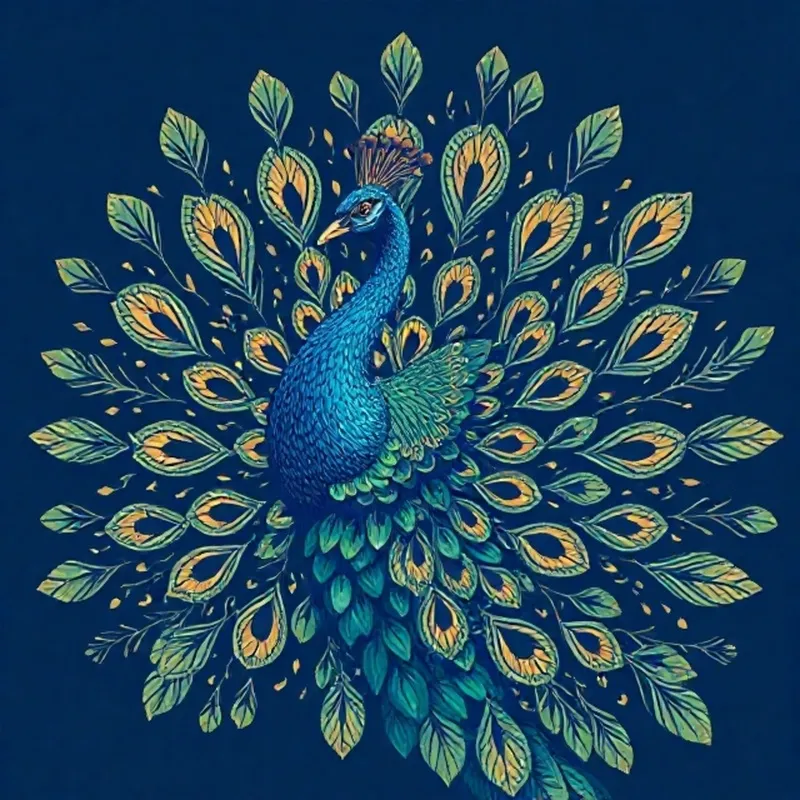 high-res peacock image with blue background