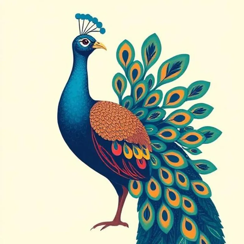 realistic peacock image with plain background