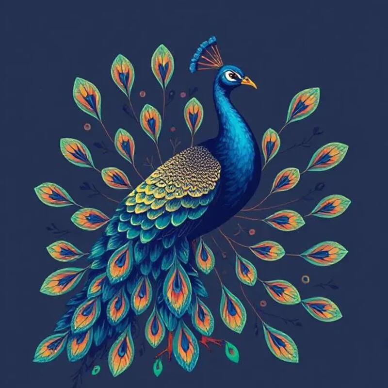 high-res peacock image with blue background