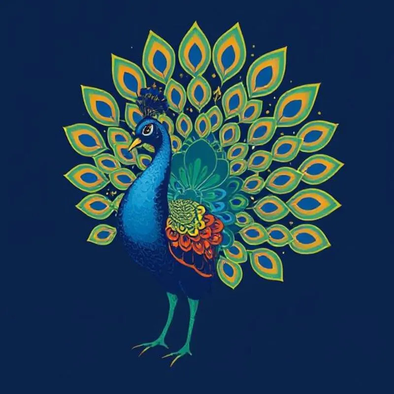 high-res peacock image with blue background