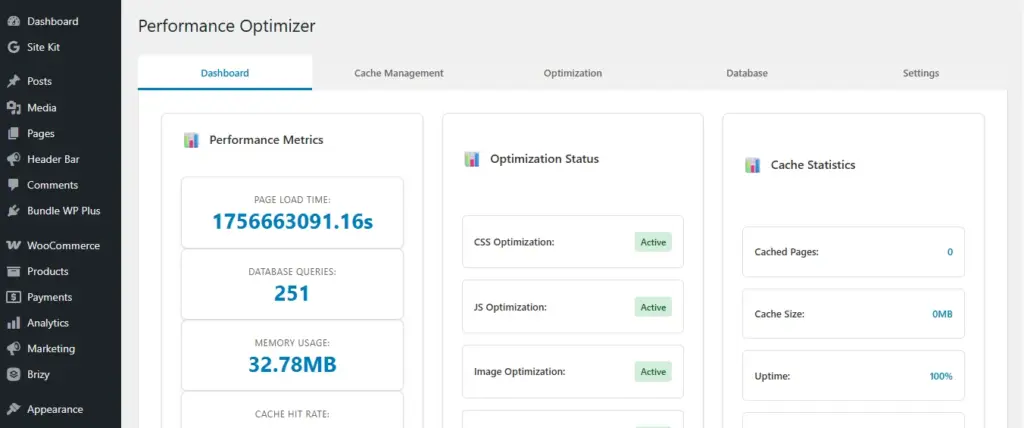 Performance Metrics In Bundle WP Plus
