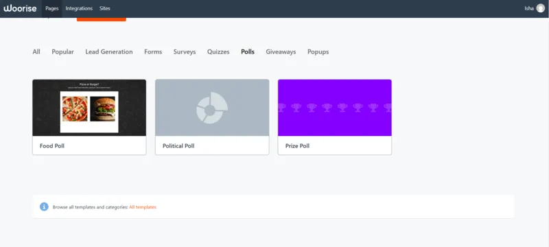 Poll Templates , lead generation Platform