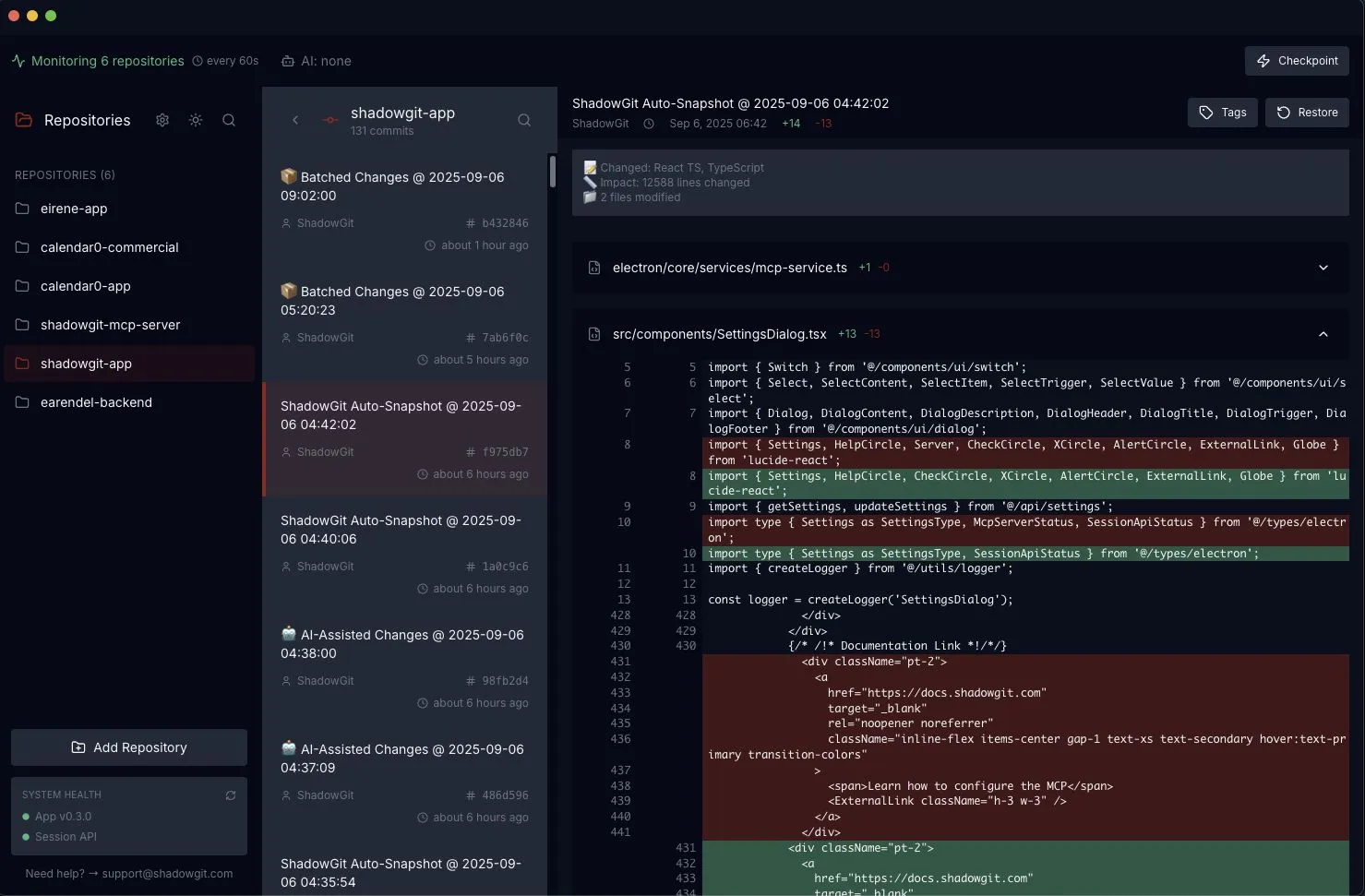 ShadowGit Dashboard