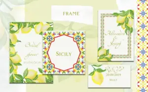 Sicilian pattern frames and greeting cards