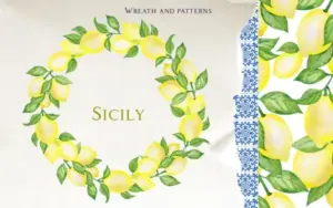 Sicilian wreath and and patterns