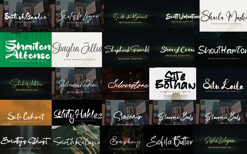Pretty script fonts included in the bundle