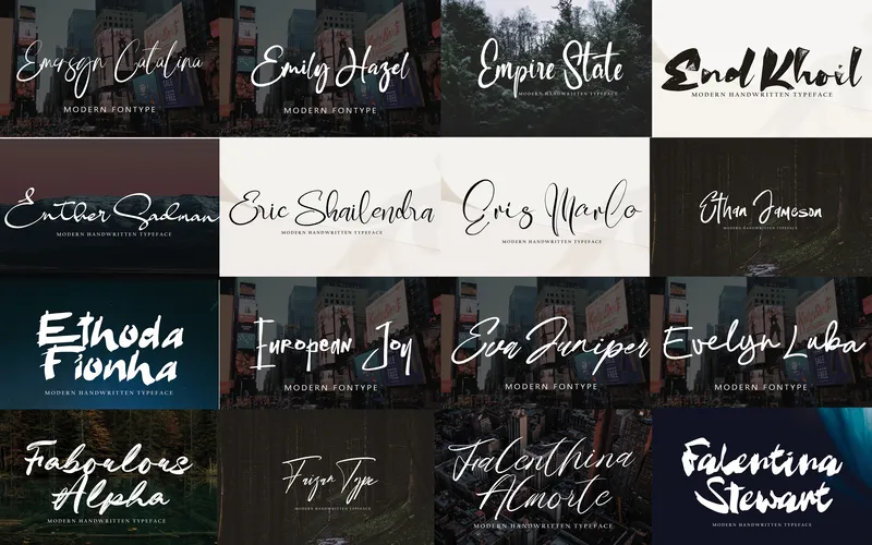 Beautiful script fonts included in the bundle