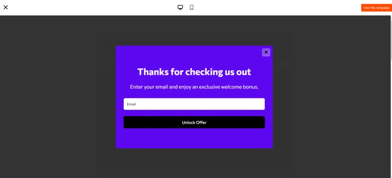 Time Delay Popup Template