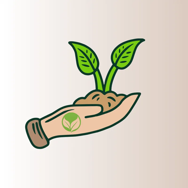 Soiled sapling in hand icon