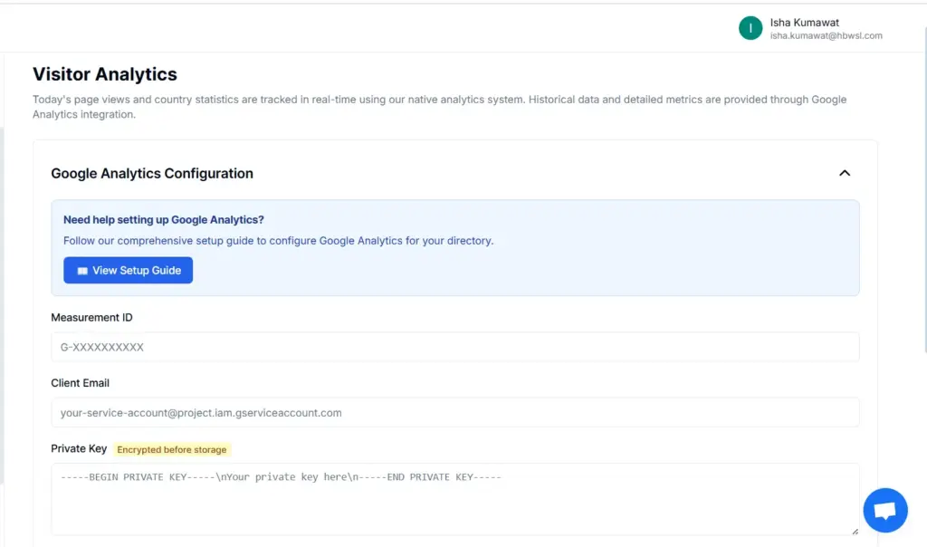 Visitor Analytics Feature