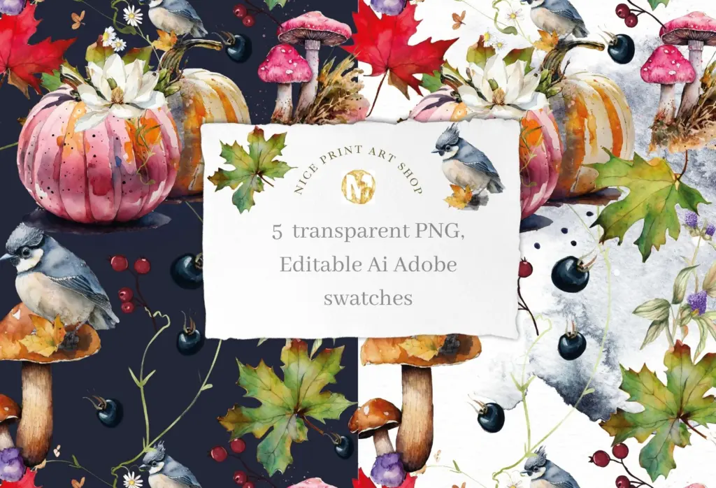 A vertical preview of two pre-made card mockups with warm watercolor floral designs.